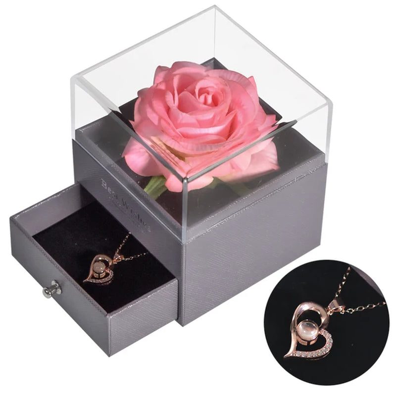 Unfade Flower Eternal Rose Jewelry Box 