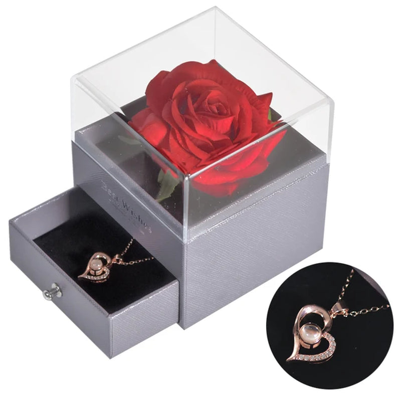 Unfade Flower Eternal Rose Jewelry Box 