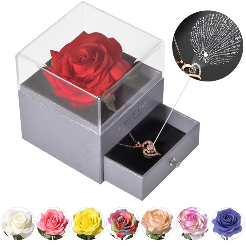 Unfade Flower Eternal Rose Jewelry Box 