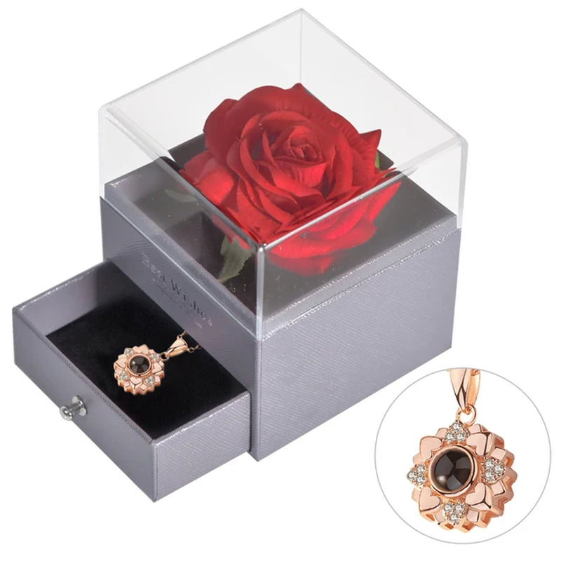 Unfade Flower Eternal Rose Jewelry Box 