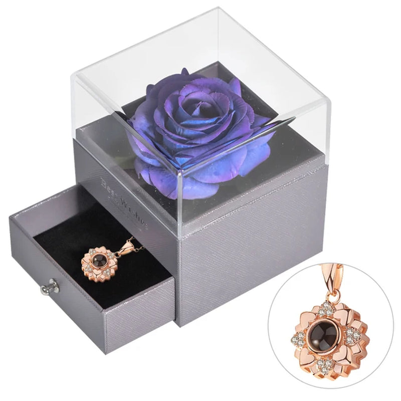 Unfade Flower Eternal Rose Jewelry Box 