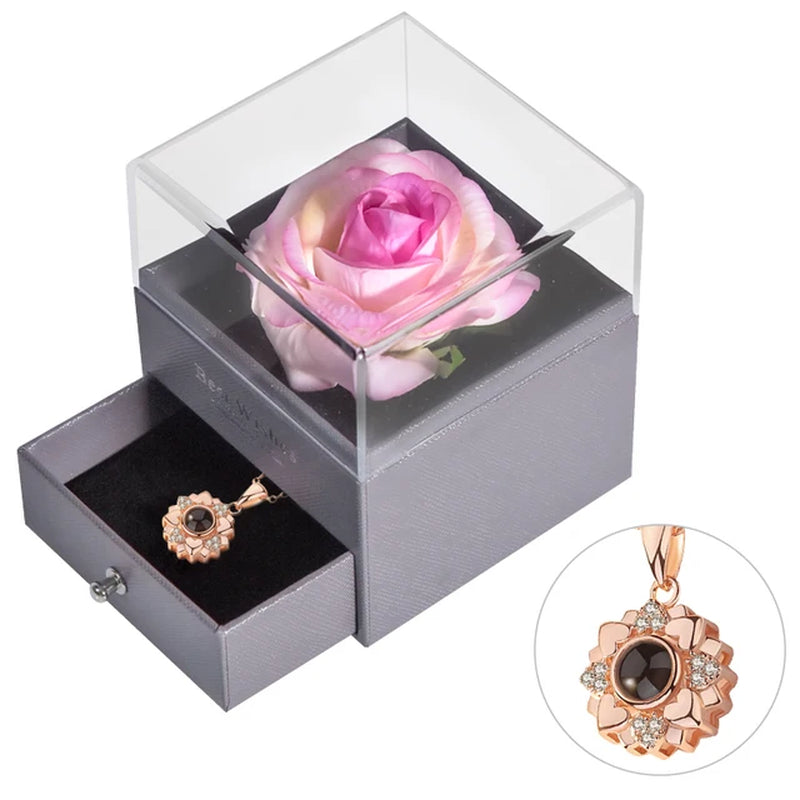 Unfade Flower Eternal Rose Jewelry Box 