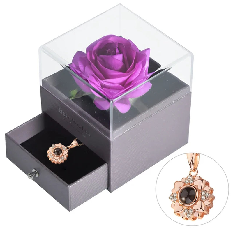 Unfade Flower Eternal Rose Jewelry Box 