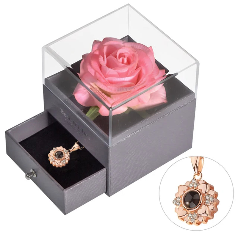 Unfade Flower Eternal Rose Jewelry Box 