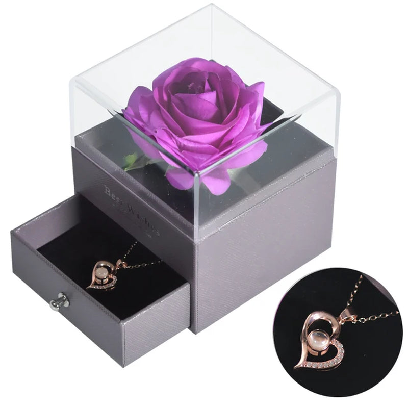 Unfade Flower Eternal Rose Jewelry Box 