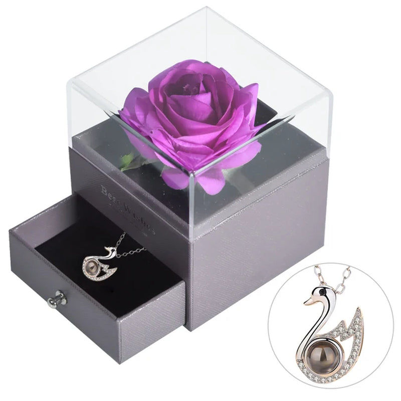 Unfade Flower Eternal Rose Jewelry Box 