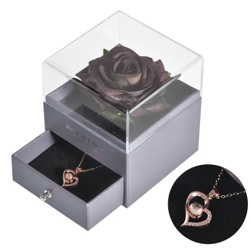 Unfade Flower Eternal Rose Jewelry Box 