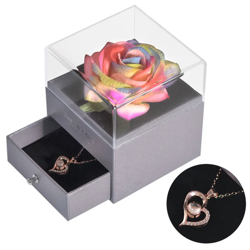 Unfade Flower Eternal Rose Jewelry Box 