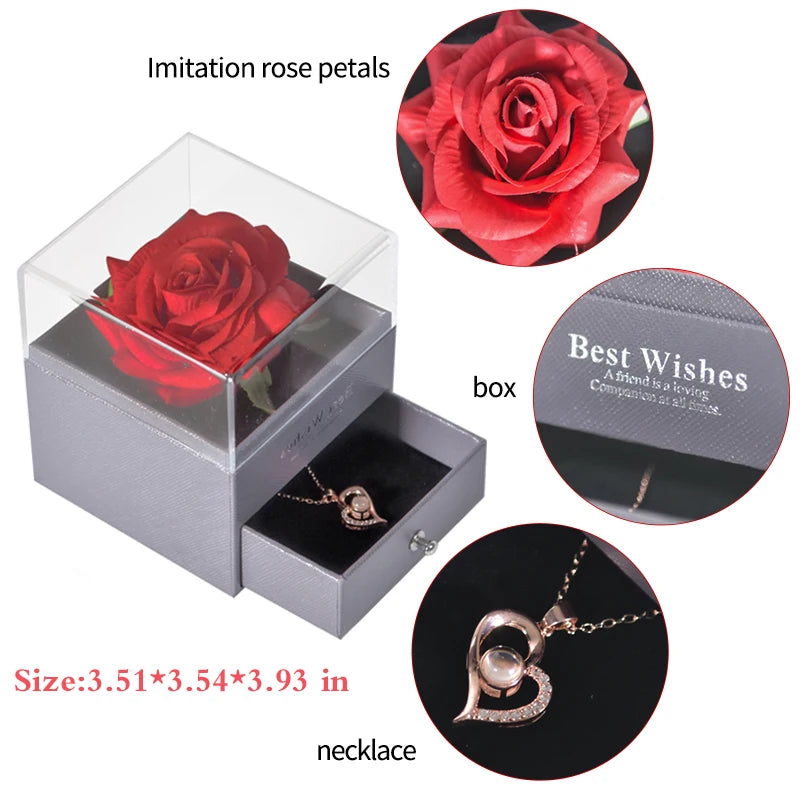 Unfade Flower Eternal Rose Jewelry Box 